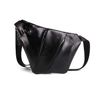 FANDARE Nuevo Bolsa de Pecho Cuero Segmentario Bolsos Cruzados Hombre Bolsa Deportiva de Hombro Bandoleras Cruzada Bolsa de Mochila Sling Crossbody Bag para Negocio Ciclismo Viaje Negro