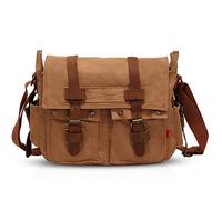 FANDARE Nuevo Bolso de Bandolera Lona Bolsa Mensajero Bolso de Hombro Bolsos Cruzados para 14 Pulgadas Laptop Maletín Hombre Mujer Crossbody Bag para Conmutar Trabajo Viaje Escuela Profesor Amarillo