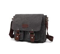 FANDARE Nuevo Bolsos Bandolera Bolsos Cruzados Bolsos para Hombre Mujer Negocio Mensajero Bolsos de Fiesta Messenger Viaje Trabajo Pequeña Maletines Bolsa de la Ciudad Bolso Lona Gris Oscuro