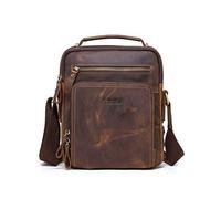 FANDARE Nuevo Bolsos Bandolera Bolsos Cruzados Bolsos para Hombre Negocio Mensajero Cuero Bolsos de Fiesta Impermeable Messenger Crossbody Bag Estudiante Viaje Trabajo Pequeña Maletines Marrón