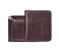 FANDARE Nuevo Unisexo Cartera Minimalista Tarjetero de Cuero, Hombre Mujer Wallets, Billetera pequeño para 6 Crédito, Monedero Billetes y Monedas con Caja de RegaloMarrón