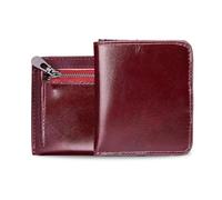 FANDARE Nuevo Unisexo Cartera Minimalista Tarjetero de Cuero, Hombre Mujer Wallets, Billetera pequeño para 6 Crédito, Monedero Billetes y Monedas con Caja de Regalo Rojo