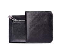 FANDARE Nuevo Unisexo Cartera Minimalista Tarjetero de Cuero, Hombre Mujer Wallets, Billetera pequeño para 6 Crédito, Monedero Billetes y Monedas con Caja de Regalo Negro