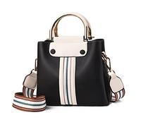 FANDARE Portátil Mujer Bolsos Bandolera Mensajero Pequeño Cuero PU Impermeable Bolsos Cuerpo Cruzados Escuela Viaje Compras Crossbody Bag Negro