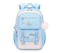 FANDARE Princess Mochila Niño Mochilas Infantiles Mochila Escolar con Tiras Reflectantes Adolescentes De Vuelta a la Escuela Mochila Mochila Instituto para Niñas Instituto Mochilas Tipo Casual Azul