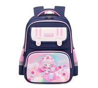 FANDARE Princess Niña Mochila Niño Mochilas Infantiles Mochila Escolar con Tiras Reflectantes Mochila Instituto para Niñas Mochilas Instituto Mochilas Tipo Casual Children Backpack Azul Rosado