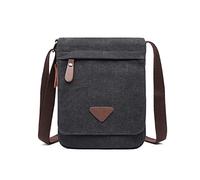 FANDARE Retro Bandoleras Hombre Bolso Bandolera Lona Bandoleras Mujer Bolsa de Honda Bolsos para Estudiante Viaje Trabajo Universidad Business Bolso Movil Negro