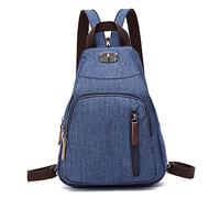 FANDARE Retro Bolsa de Pecho Pequeño Mochila Bolsos Cruzados Sling Crossbody Bag Bolsa de Hombro para Hombre Mujer Viaje Gimnasio Deportiva Ciclismo Daypacks Durable Poliéster Azul