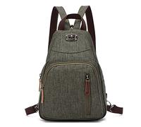 FANDARE Retro Bolsa de Pecho Pequeño Mochila Bolsos Cruzados Sling Crossbody Bag Bolsa de Hombro para Hombre Mujer Viaje Gimnasio Deportiva Ciclismo Daypacks Durable Poliéster Verde