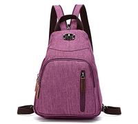 FANDARE Retro Bolsa de Pecho Pequeño Mochila Bolsos Cruzados Sling Crossbody Bag Bolsa de Hombro para Hombre Mujer Viaje Gimnasio Deportiva Ciclismo Daypacks Durable Poliéster Púrpura