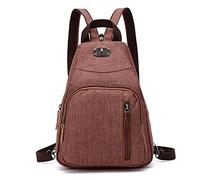 FANDARE Retro Bolsa de Pecho Pequeño Mochila Bolsos Cruzados Sling Crossbody Bag Bolsa de Hombro para Hombre Mujer Viaje Gimnasio Deportiva Ciclismo Daypacks Durable Poliéster Marrón