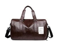 FANDARE Retro Bolsa de Viaje para Mujer Hombre Bolsa Deporte PU Cuero Bolso de Hombro Bolsa Mano Equipaje Bolsas de Deporte Gimnasio con Zapato Compartimento Impermeable Bolso de Viaje Cabina Marrón
