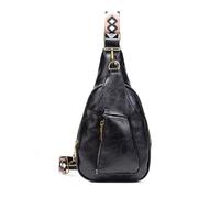 FANDARE Retro Bolso Bandolera para Mujer Bolsos de Pecho Cruzado de Moda con Correa Ajustable, Bolso de Hombro de Piel de PU con Múltiples Bolsillos para Uso Diario, Viajes, ComprasNegro