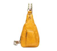 FANDARE Retro Bolso Bandolera para Mujer Bolsos de Pecho Cruzado de Moda con Correa Ajustable, Bolso de Hombro de Piel de PU con Múltiples Bolsillos para Uso Diario, Viajes, Compras Amarillo