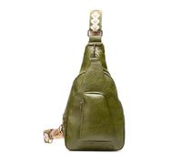 FANDARE Retro Bolso Bandolera para Mujer Bolsos de Pecho Cruzado de Moda con Correa Ajustable, Bolso de Hombro de Piel de PU con Múltiples Bolsillos para Uso Diario, Viajes, Compras Verde