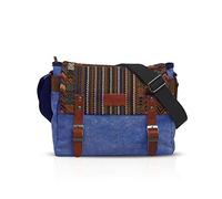 FANDARE Retro Bolso de Hombro Hombres/Mujeres Negocio Cambiar Crossbody Bolsa al Aire Libre Viaje Camping Gran Capacidad Bolsa de Mensajero Transpirable Lona, Azul, Large, Mochila de Ocio