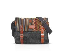 FANDARE Retro Bolso de Hombro Hombres/Mujeres Negocio Cambiar Crossbody Bolsa al Aire Libre Viaje Camping Gran Capacidad Bolsa de Mensajero Transpirable Lona, Gris, Large, Mochila de Ocio