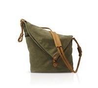 FANDARE Retro Bolso de Hombro Hombres/Mujeres Negocio Cambiar Crossbody Bolsa al Aire Libre Viaje Camping Gran Capacidad Bolsa de Mensajero Transpirable Lona, Verde, Large, Mochila de Ocio
