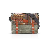 FANDARE Retro Bolso de Hombro Hombres/Mujeres Negocio Cambiar Crossbody Bolsa al Aire Libre Viaje Camping Gran Capacidad Bolsa de Mensajero Transpirable Lona, Verde, Large, Mochila de Ocio