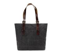 FANDARE Retro Bolso De Mano para Mujer Bolso Bandolera Elegante Bolso De Mensajero Hombre Lienzo Bolsas de Aseo Bolsa Tote Grande Bolso de Hombro para Compras, Viajes de Trabajo Negro