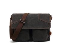 FANDARE Retro Bolso Hombre Bandolera Bolsos Hombres Bolsos Bandolera para 15.6 Pulgadas Tablet Bolsos Cruzados Bolso de Hombro Bolsa Tote para Negocios Trabaja Viaje Messenger Bag Negro