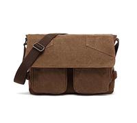 FANDARE Retro Bolso Hombre Bandolera Bolsos Hombres Bolsos Bandolera para 15.6 Pulgadas Tablet Bolsos Cruzados Bolso de Hombro Bolsa Tote para Negocios Trabaja Viaje Messenger Bag Marrón