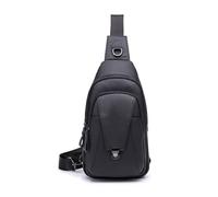 FANDARE Retro Bolso Pecho Hombre Cuero Bolsos Cruzados Negocio Bolso de Pecho Hombre Bandoleras Cruzada Sling Crossbody Bag para Viaje Deportes Ciclismo Montañismo Impermeable Sling Bag Negro
