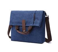 FANDARE Retro Bolsos Bandoleras Lienzo Bolsa Mensajero Lona Bolsos de Mano Bandoleras Bolsos Hombre para Hombre Mujer Estudiante Viaje Trabajo Universidad Bolsillos Bolso Bandolera Azul Oscuro