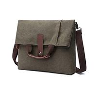 FANDARE Retro Bolsos Bandoleras Lienzo Bolsa Mensajero Lona Bolsos de Mano Bandoleras Bolsos Hombre para Hombre Mujer Estudiante Viaje Trabajo Universidad Bolsillos Bolso Bandolera Verde