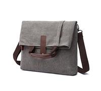 FANDARE Retro Bolsos Bandoleras Lienzo Bolsa Mensajero Lona Bolsos de Mano Bandoleras Bolsos Hombre para Hombre Mujer Estudiante Viaje Trabajo Universidad Bolsillos Bolso Bandolera Gris Oscuro