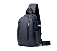 FANDARE Retro Bolsos Cruzados Bolsa de Pecho Bandoleras Cruzada Negocio Sling Bag para Hombre Colegio Viaje Ciclismo Hiking Camping Impermeable Nailon Gris