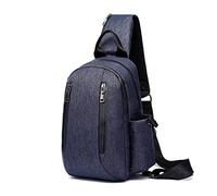FANDARE Retro Bolsos Cruzados Bolsa de Pecho Bandoleras Cruzada Negocio Sling Bag para Hombre Colegio Viaje Ciclismo Hiking Camping Impermeable Nailon Azul Oscuro