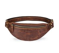 FANDARE Retro Bolsos Cruzados Cuero Cangurera Bandoleras Hombre Negocio Bolsa de Pecho Ligero Viaje Ciclismo Hiking Camping Sling Waist Daypacks Marron Oscuro