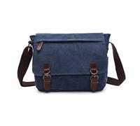 FANDARE Retro Bolsos de Hombro para Hombre Bolso Bandolera Lona Bandoleras Bolsa de Honda Ajuste portátil de 12,9 Pulgadas Bolsos para Estudiante Viaje Trabajo Business Bolsos Cruzados Azul Oscuro