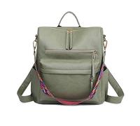 FANDARE Retro Bolsos Mochila Mujer 3 en 1 Bolsa de Hombro Impermeable Bolso Mochilas Niña Bolsas Escolares Adolescente Casual Daypacks para Conmutar Outdoor Deporte Viaje Durable PU Verde Claro