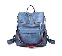 FANDARE Retro Bolsos Mochila Mujer 3 en 1 Bolsa de Hombro Impermeable Bolso Mochilas Niña Bolsas Escolares Adolescente Casual Daypacks para Conmutar Outdoor Deporte Viaje Durable PU Azul