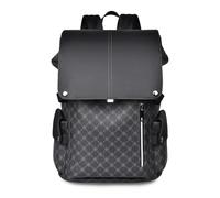 FANDARE Retro Estética Mochilas Tipo Casual Impermeable PVC Mochila Viaje Laptop Bolso de Mano Negra Mochila Mochila de Viaje Hombre Mujer Mochila Bolsos para Negocio Trabajo Mochila