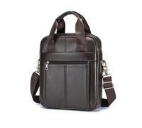 FANDARE Retro Hombre Bolsos de Hombro Pequeña Maletin Portadocumentos Maletín de Cuero Impermeable Bolso de Mano Cruzados Trabajo Bandolera para Portátil Mensajero Negocios Cartera Marrón
