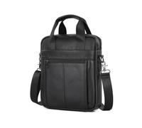 FANDARE Retro Hombre Bolsos de Hombro Pequeña Maletin Portadocumentos Maletín de Cuero Impermeable Bolso de Mano Cruzados Trabajo Bandolera para Portátil Mensajero Negocios Cartera Negro