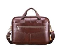 FANDARE Retro Hombres Maletín Cuero Portafolios Bolso de Mano Profesional Bolsas Cartera Carpeta Mensajera Bolsa Mensajero Business para Viaje Trabajo Negocio Bolsos BandoleraMarrón Claro