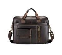 FANDARE Retro Maletín Hombre Funda PC Portatil 14 Pulgadas Regalo Portadocumentos Maletin de Cuero Multifuncional Bolsos de Mano Bolso Trabajo Bandolera para Portátil Mensajero Negocios Marrón