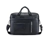 FANDARE Retro Maletín Hombre Funda PC Portatil 14 Pulgadas Regalo Portadocumentos Maletin de Cuero Multifuncional Bolsos de Mano Bolso Trabajo Bandolera para Portátil Mensajero Negocios Negro