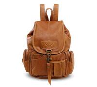 FANDARE Retro Mochila Mochilas Tipo Casual Bolsas Escolares Bolsa de Hombro Bolsa de Viaje Daypacks Bolsos de Mujer Hombre Adolescente Al Aire Libre Viaje Compras Excursionismo PU Marrón Claro