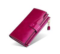 FANDARE RFID Billetera Carteras para Mujer Monederos Hombre Bolso de Mano Billetera de Cuero Plegable Monedero Cartera Tarjeta de Crédito para Fiesta, Viaje, Compras Wallet Púrpura