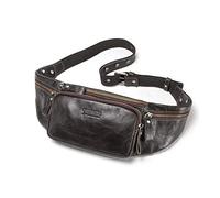 FANDARE Riñonera Cuero Bolsa de Pecho Hombre Bolsa Deportiva de Hombro Bolso de Hombro Impermeable Sling Bag Bolsa de Mensajero para Partido,Viaje,Correr Marrón