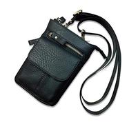 FANDARE Riñonera Deportiva, Hombres Bolso de Hombro, Multifuncional Bolsos Bandolera, para Correr, Camina el Perro, Bicicleta, Viaje Impermeable Cuero Riñoneras Bolsa de Mensajero Gris Negro