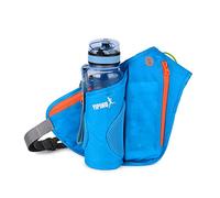 FANDARE Riñonera Deportiva Riñonera Running Unisexo Bolso Pecho con Botella Titular Mujer con Tiras Reflectantes para Correr, Ciclismo, Viajar, Senderismo Bandoleras Cruzada Impermeable Nailon Azul