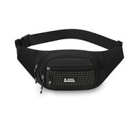 FANDARE Riñonera Mujer Hombre Cinturon Correr Deportiva con Conector Bolsos Cruzados Pecho para 3 Bolsillos con Cremallera, cinturón Ajustable, Bolsa para Entrenamiento, Viajes, Senderismo