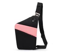 FANDARE Segmentado Bolsos Cruzados Mujer Hombre Deporte Función Bandolera Derecho Hombro Bolso Sling Crossbody Bag Hombre Bolsa Pecho organizado Negro Rosa