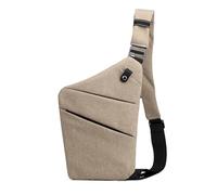 FANDARE Segmentado Bolsos cruzados Mujer Hombre Deporte Función bandolera Derecho Hombro Bolso Sling Crossbody Bag Hombre Bolsa pecho organizado Caqui
